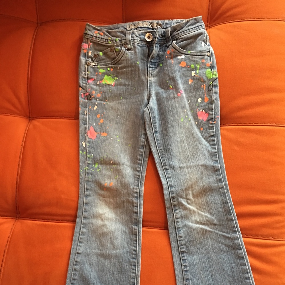 Girls sz 10 paint splash jeans! Limited too brand